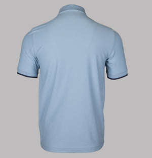 Fred Perry Crepe Pique Zip Neck Polo Shirt Light Smoke