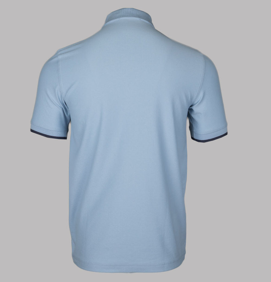 Fred Perry Crepe Pique Zip Neck Polo Shirt Light Smoke