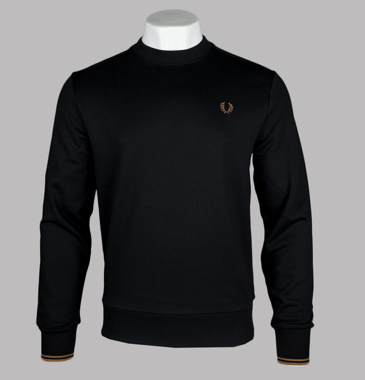 Fred Perry Crew Neck Sweatshirt Black/Shaded Stone