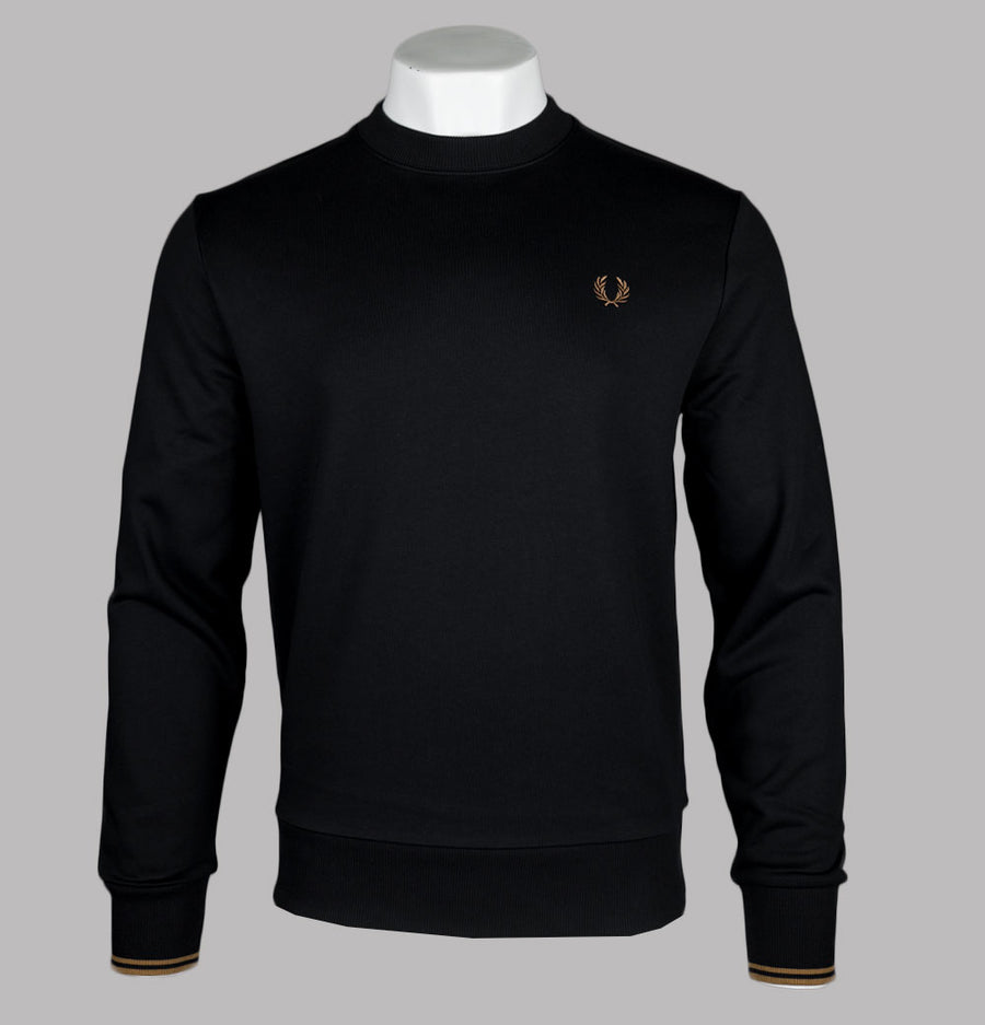 Fred Perry Crew Neck Sweatshirt Black/Shaded Stone