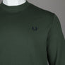 Fred Perry Crew Neck Sweatshirt Court Green/Snow White/Navy