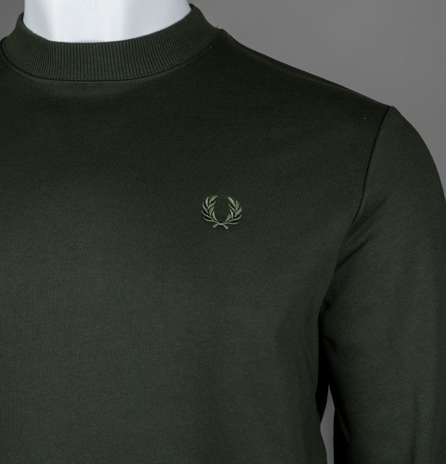 Fred Perry Crew Neck Sweatshirt Hunting Green/Light Oyster/Laurel Wreath Green