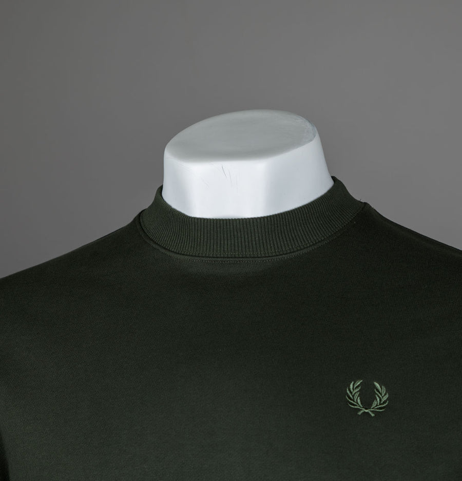 Fred Perry Crew Neck Sweatshirt Hunting Green/Light Oyster/Laurel Wreath Green