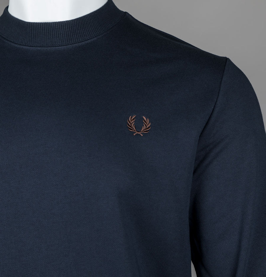 Fred Perry Crew Neck Sweatshirt Navy/Laurel Wreath Green/Brick