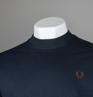 Fred Perry Crew Neck Sweatshirt Navy/Laurel Wreath Green/Brick