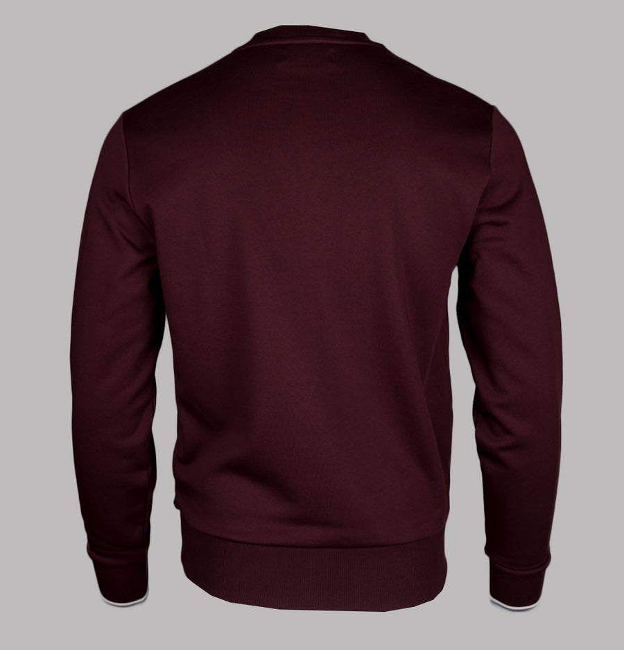 Fred Perry Crew Neck Sweatshirt Oxblood/Ecru/Court Blue