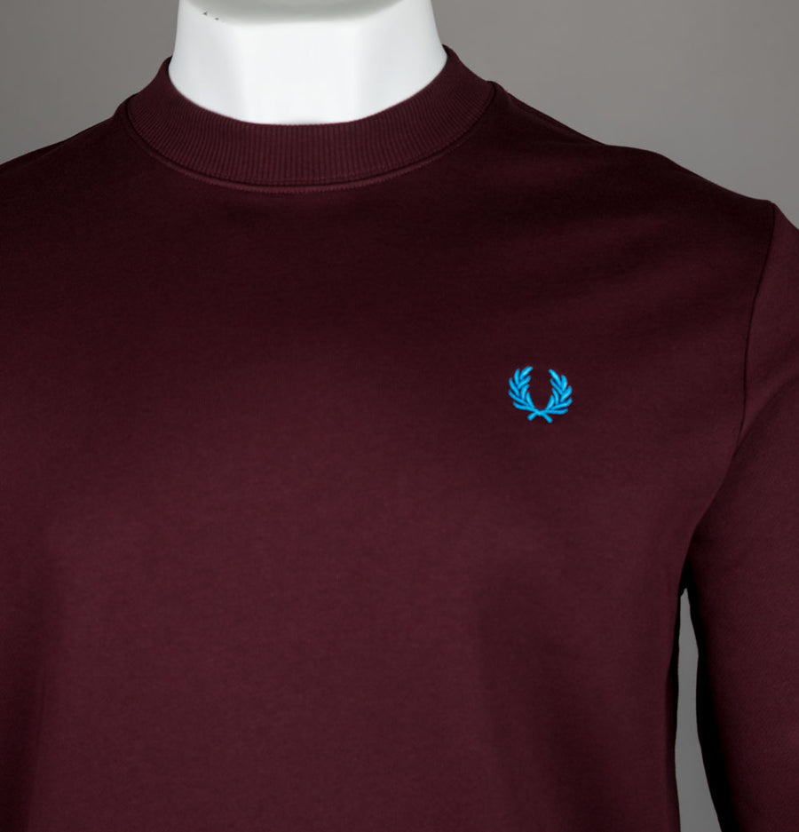 Fred Perry Crew Neck Sweatshirt Oxblood/Ecru/Court Blue