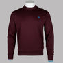Fred Perry Crew Neck Sweatshirt Oxblood/Ecru/Court Blue