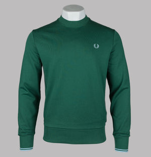 Fred Perry Crew Neck Sweatshirt Sport Green/Track Blue
