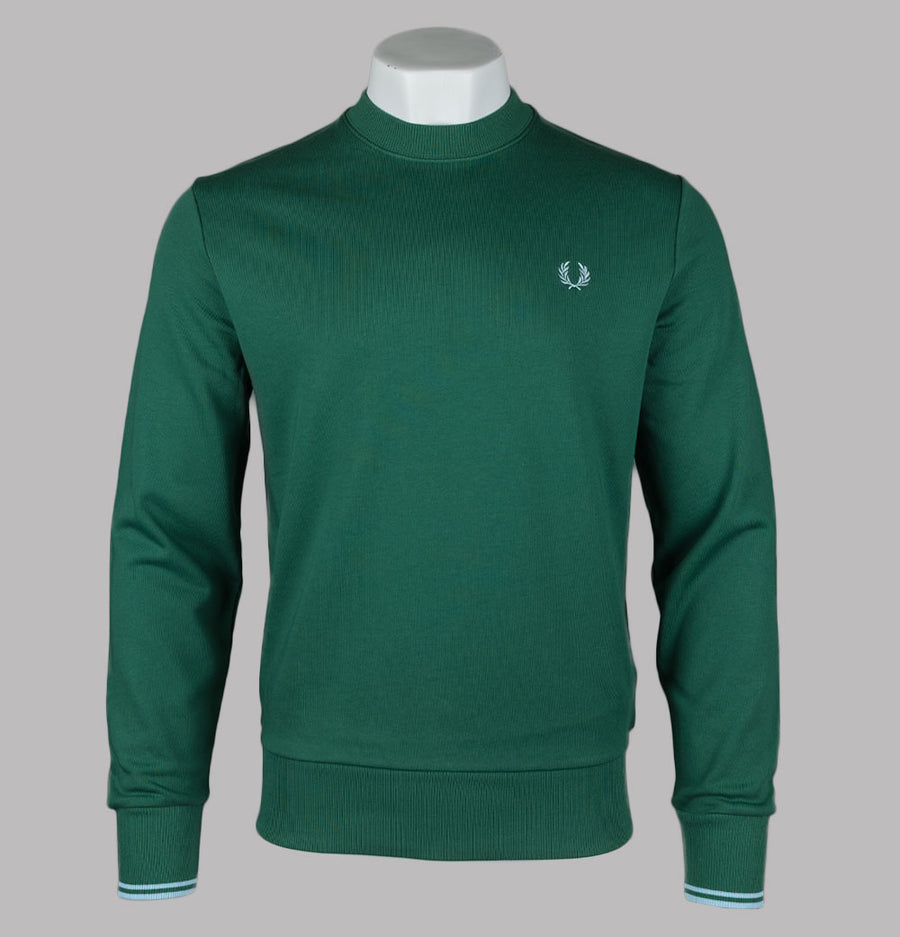 Fred Perry Crew Neck Sweatshirt Sport Green/Track Blue
