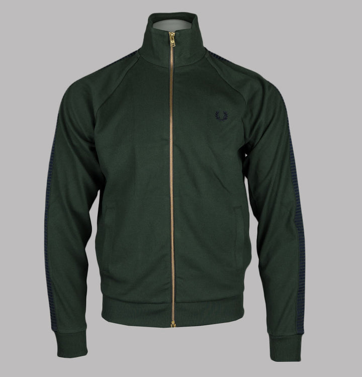 Fred Perry Dash Taped Track Jacket Court Green
