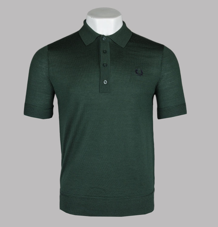 Fred Perry Fine Knit Shirt Court Green
