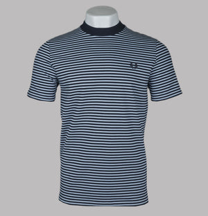 Fred Perry Fine Stripe Heavy Weight T-Shirt Navy