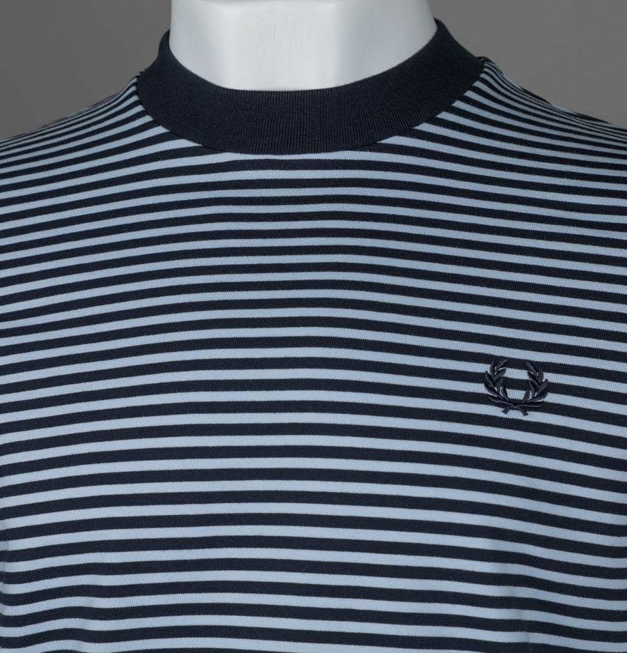 Fred Perry Fine Stripe Heavy Weight T-Shirt Navy