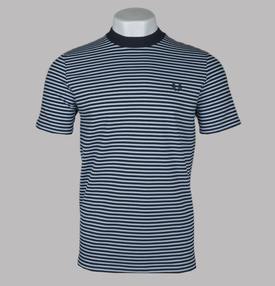 Fred Perry Fine Stripe Heavy Weight T-Shirt Navy