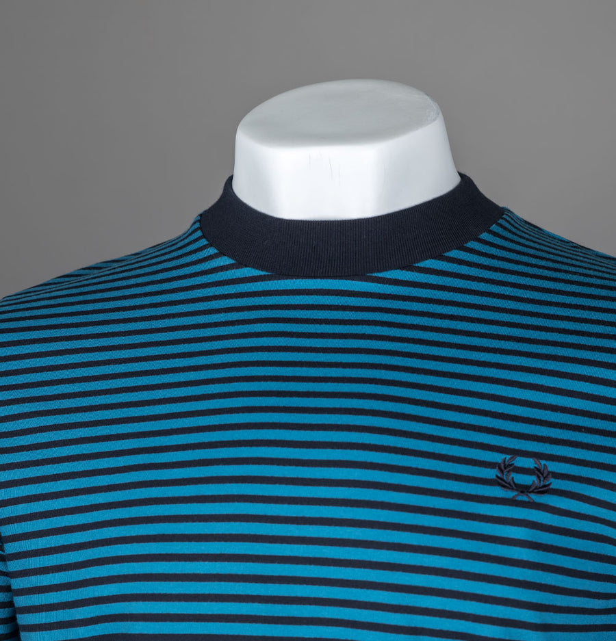 Fred Perry Fine Stripe Heavy Weight T-Shirt Ocean/Navy