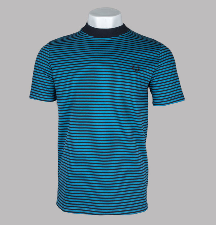 Fred Perry Fine Stripe Heavy Weight T-Shirt Ocean/Navy