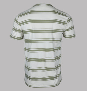 Fred Perry Fine Stripe T-Shirt Light Ecru/Olive Mint