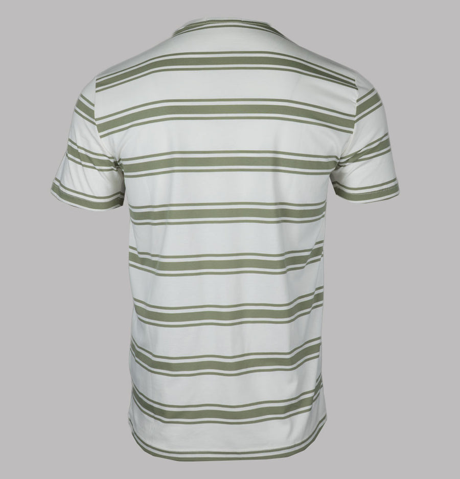 Fred Perry Fine Stripe T-Shirt Light Ecru/Olive Mint