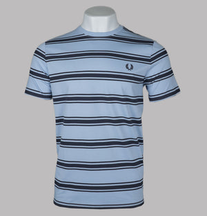 Fred Perry Fine Stripe T-Shirt Light Smoke