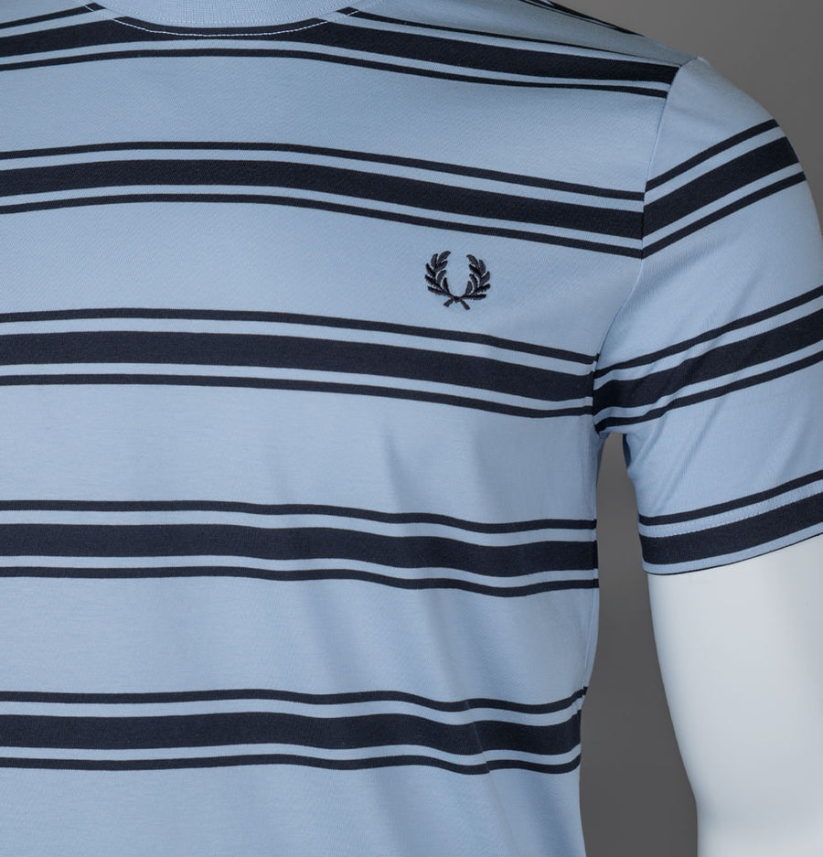 Fred Perry Fine Stripe T-Shirt Light Smoke