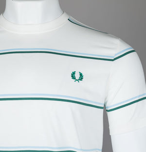 Fred Perry Fine Stripe T-Shirt Snow White