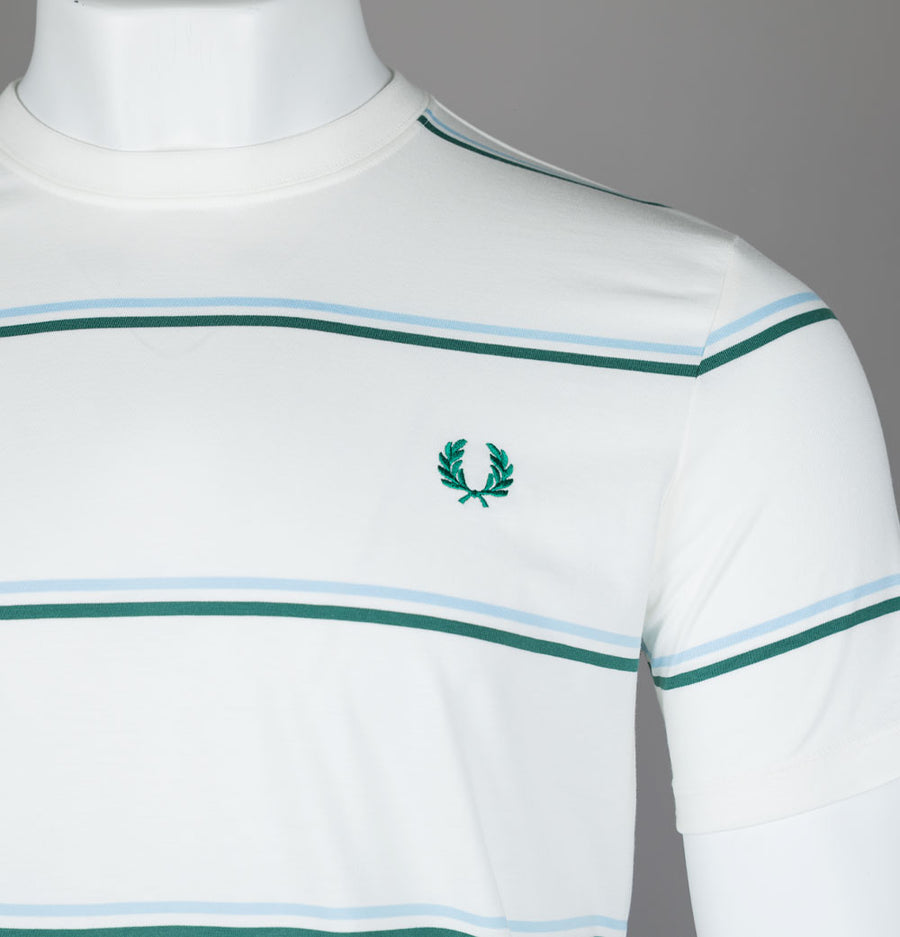 Fred Perry Fine Stripe T-Shirt Snow White