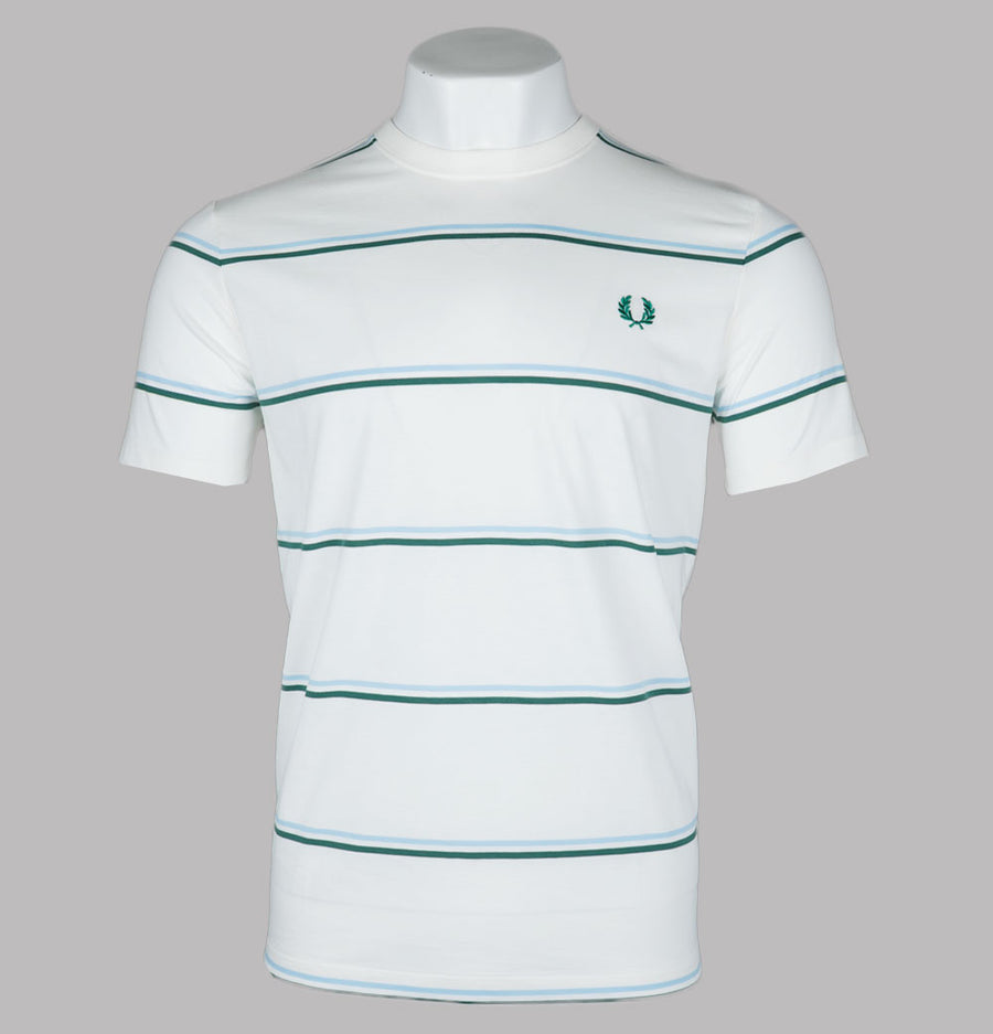 Fred Perry Fine Stripe T-Shirt Snow White