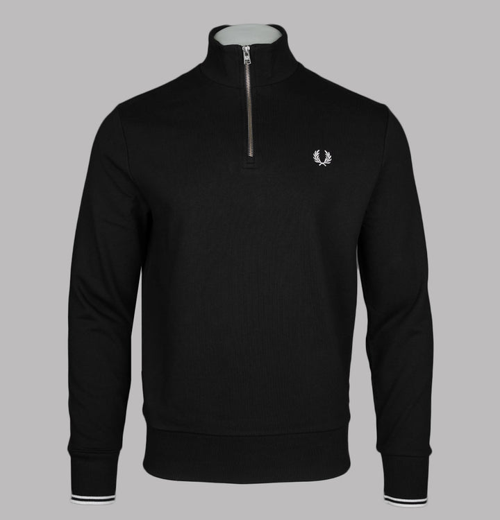 Fred Perry Half Zip Sweatshirt Black