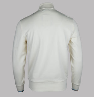 Fred Perry Half Zip Sweatshirt Ecru/Court Blue/Oxblood