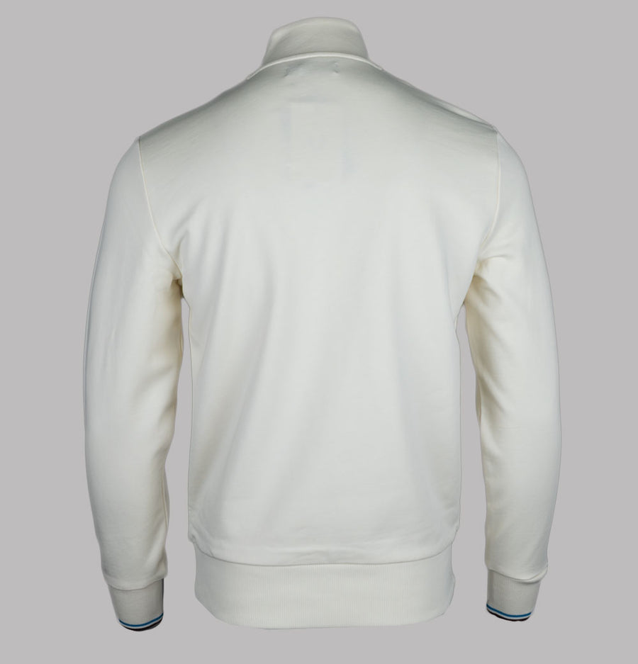 Fred Perry Half Zip Sweatshirt Ecru/Court Blue/Oxblood