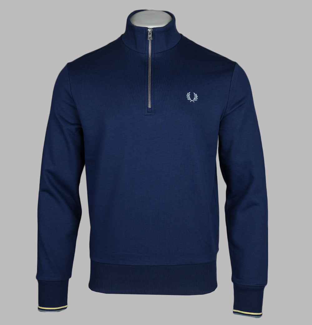 Fred Perry Half Zip Sweatshirt French Navy/Champions Gold/Stockport Bl
