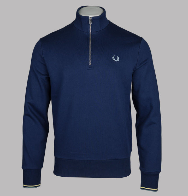Fred Perry Half Zip Sweatshirt French Navy/Champions Gold/Stockport Blue