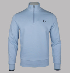 Fred Perry Half Zip Sweatshirt Light Smoke