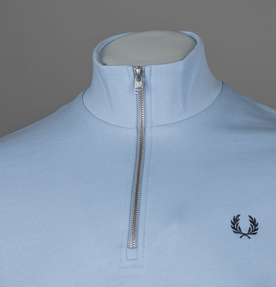 Fred Perry Half Zip Sweatshirt Light Smoke