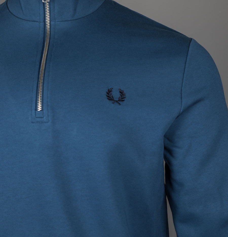 Fred Perry Half Zip Sweatshirt Midnight Blue/Ultra Violet/Navy