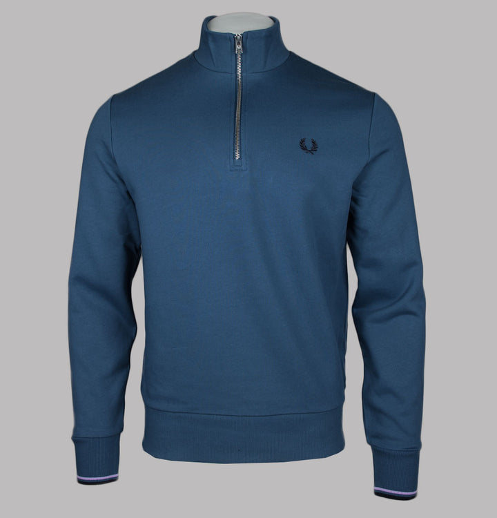 Fred Perry Half Zip Sweatshirt Midnight Blue/Ultra Violet/Navy