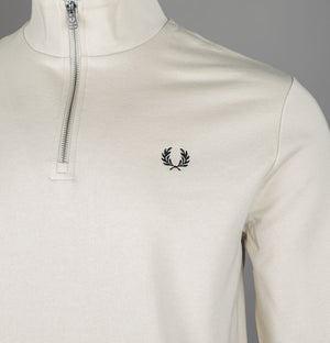 Fred Perry Half Zip Sweatshirt Oatmeal/Black