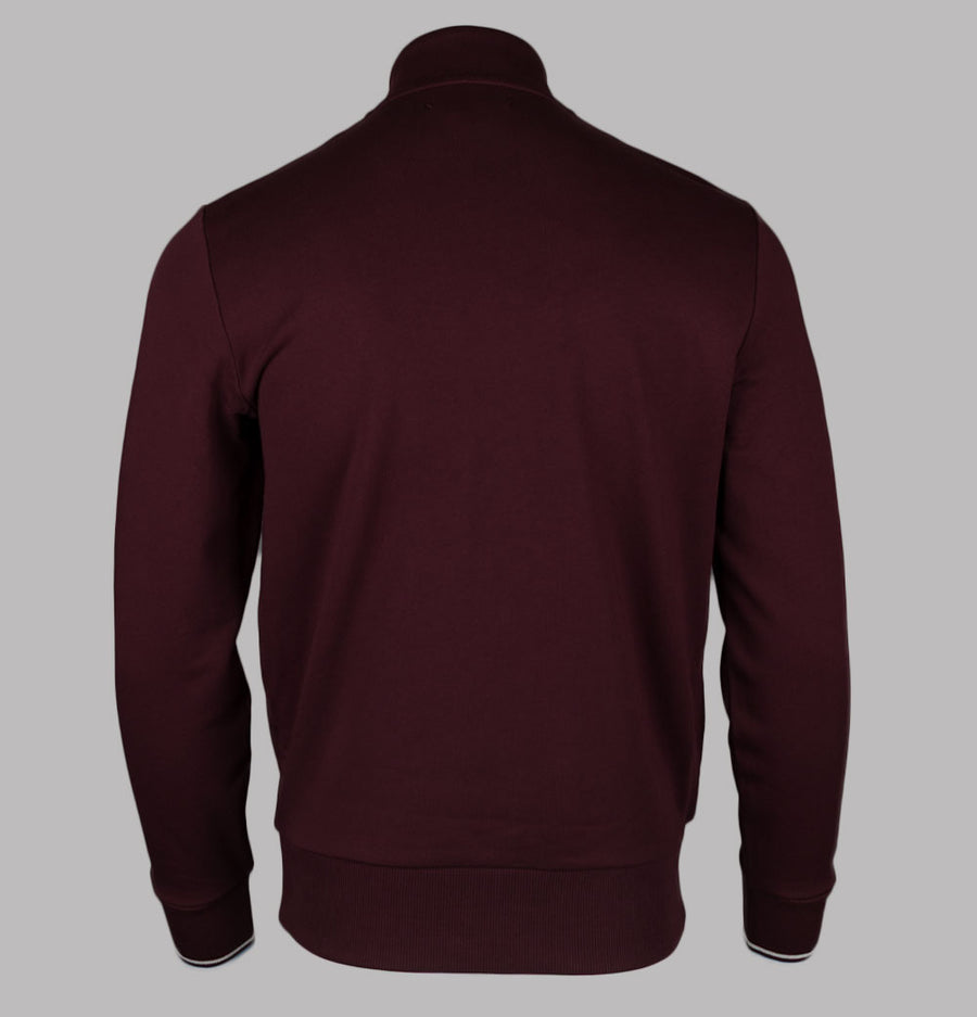 Fred Perry Half Zip Sweatshirt Oxblood/Ecru/Court Blue