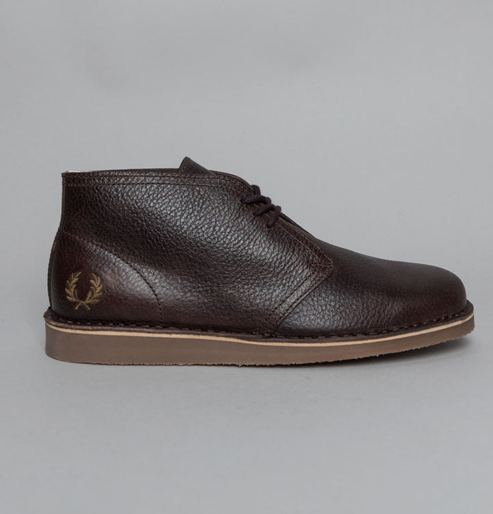 Fred Perry Hawley Leather Boots Burnt Tobacco