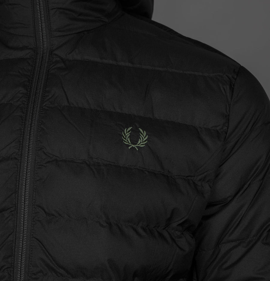 Fred Perry Hooded Insulated Jacket Black/Green