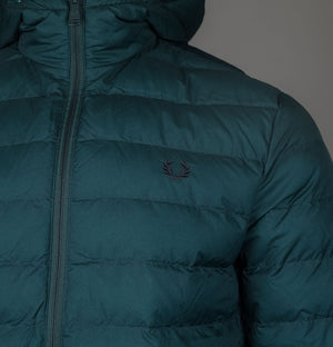Fred Perry Hooded Insulated Jacket Petrol Blue