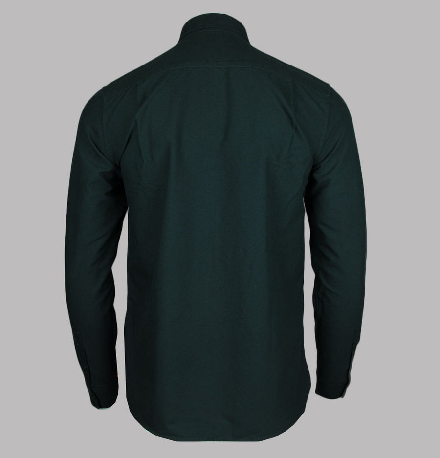 Fred Perry LS Oxford Shirt Night Green/Marmalade