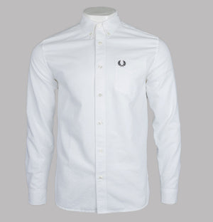 Fred Perry LS Oxford Shirt White