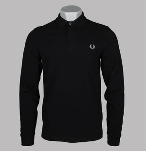 Fred Perry LS Plain Polo Shirt Black