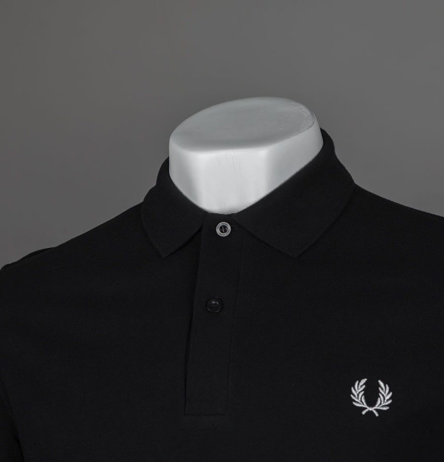 Fred Perry LS Plain Polo Shirt Black