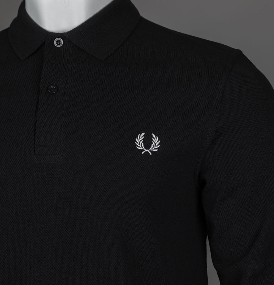 Fred Perry LS Plain Polo Shirt Black