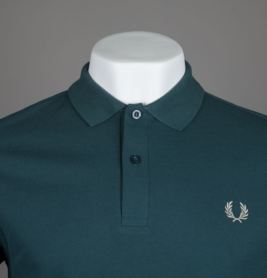 Fred Perry LS Polo Shirt Petrol Blue