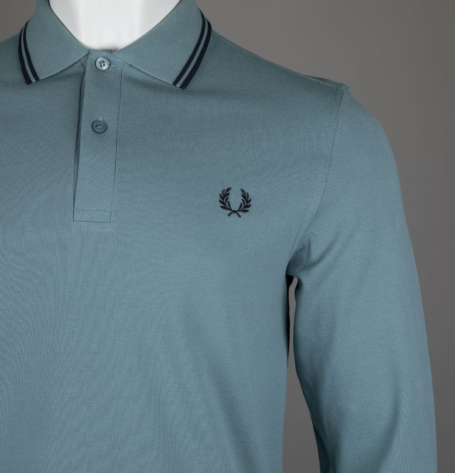 Fred Perry LS Twin Tipped Polo Shirt Stockport Blue/Navy