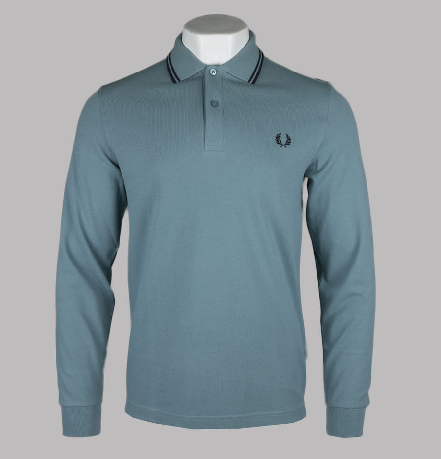 Fred Perry LS Twin Tipped Polo Shirt Stockport Blue/Navy